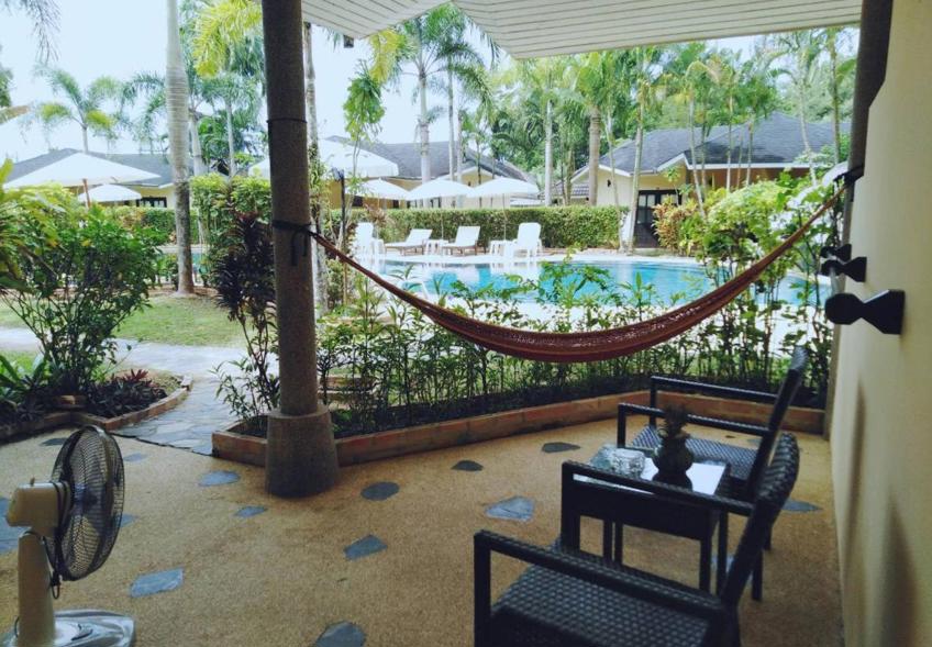 Palm Garden Resort hammock on patio