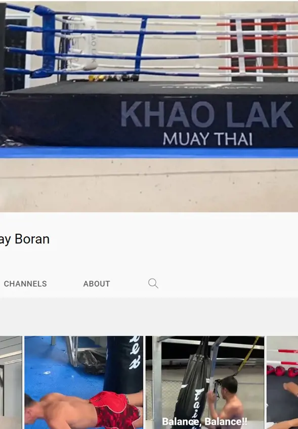 Khao Lak Muay Thai YouTube channel screen grab