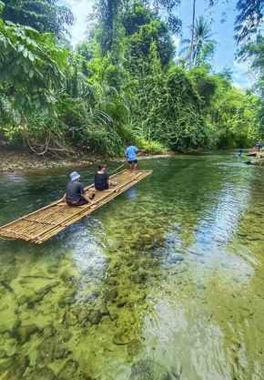 Bamboo rafting in Khao Sok